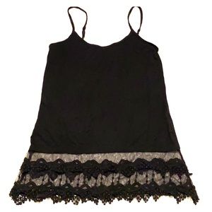 Black lace trim tank top